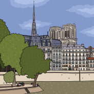 Vue de la cathedrale Notre-Dame de Paris