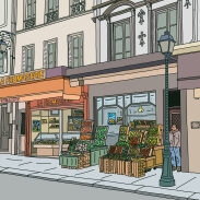 Illustration d'un magasin de fromages