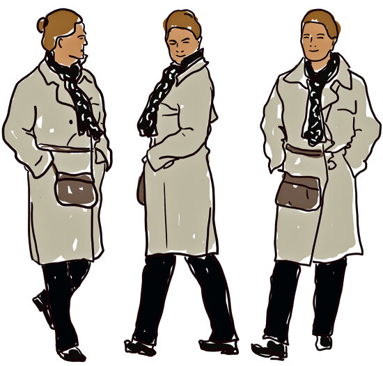 Illustration de mode avec trench