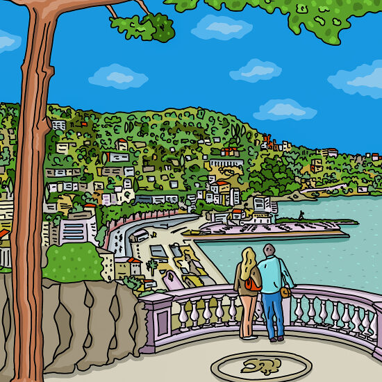 Vue panoramique de la côte