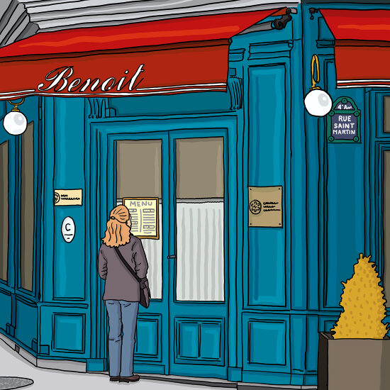 Illustration de bistro parisien