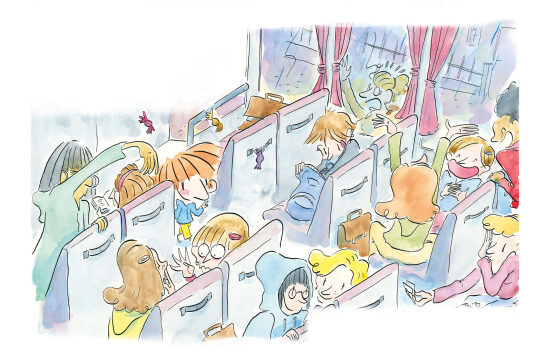 Passagers dans un bus