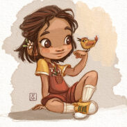 Enfant et oiseau