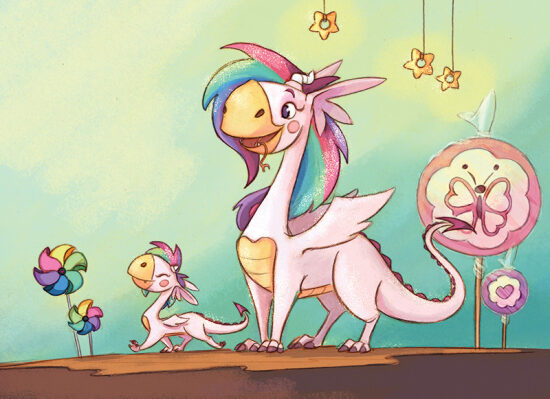 Dragon et dragonette en pâtisserie