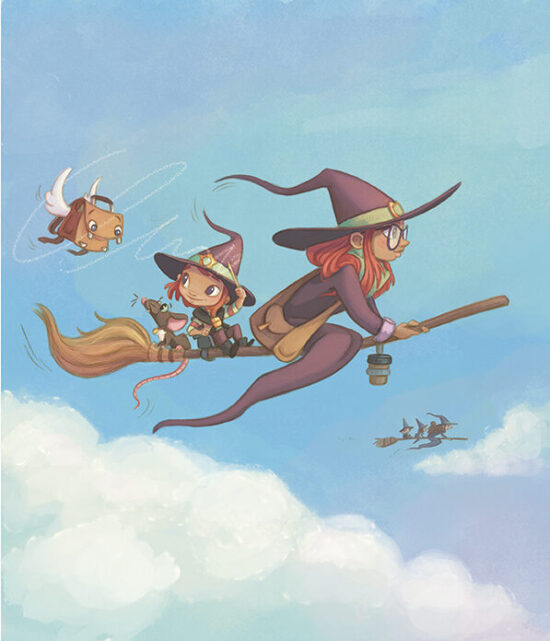 Sorcières volant sur balai