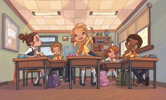 Enfants dans une salle de classe