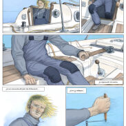 Navigateur en mer avec voilier