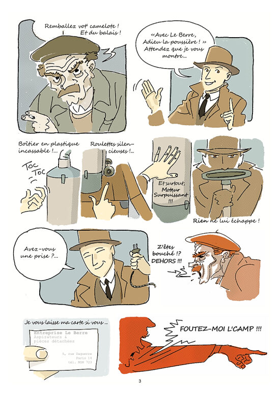 Bandes dessinées humoristiques sur des vendeurs