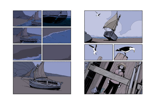 Bateaux à voile en bord de mer