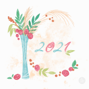 Vase floral avec inscription 2021