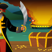 Pirate avec épée et trésor