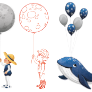 Enfants tenant des ballons