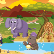 Scène de savane africaine avec animaux