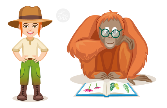 Un singe lisant un livre de fleurs