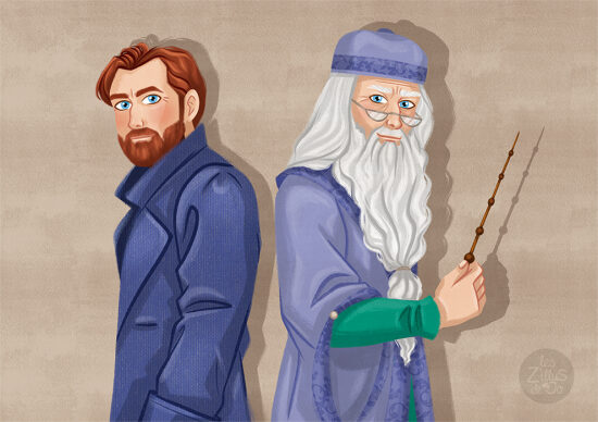 Illustration de deux personnages de fiction