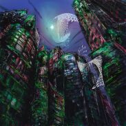 Cité futuriste nocturne