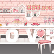Décor de café avec thème amour