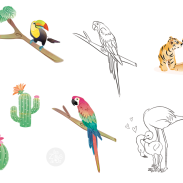 Animaux exotiques et végétation