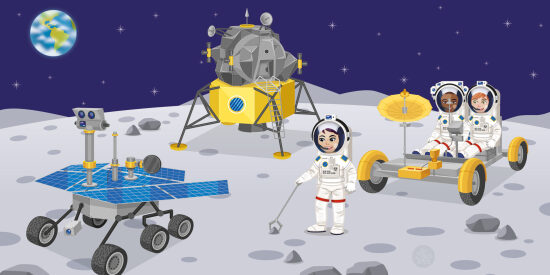 Exploration lunaire futuriste