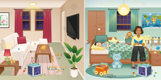 Intérieur de maison avec enfants