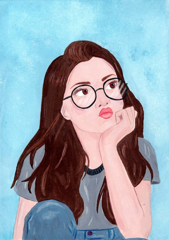 Portrait d'une jeune femme pensive