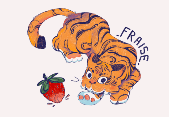Tigre et fraise
