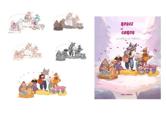 Illustration de couverture du livre Rouge et Carou