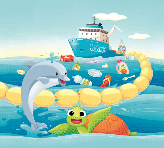 Nettoyage des océans avec des animaux marins