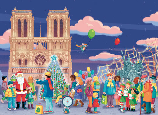 Noël devant la cathédrale Notre-Dame