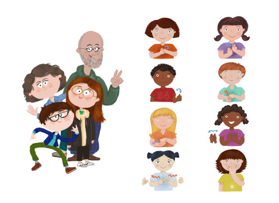 Groupe d'enfants et d'adultes